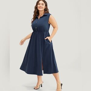 BloomChic Sleeveless Button Up Dress
